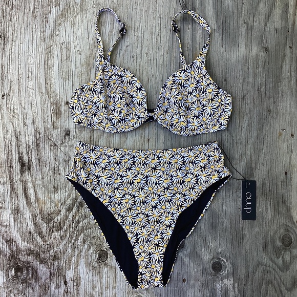 CUUP Other - CUUP swimwear plunge + high waist Ditsy Bloom Sun